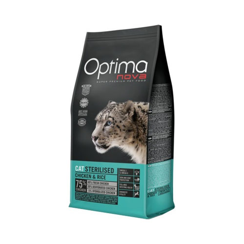 Optima Nova kvalitetskattemad til sterilliserede katte. Sterilliseret. højt kødindhold. gmo fri